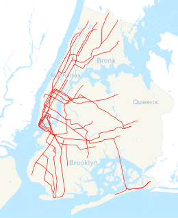 34街-哈德遜調車場車站在紐約地鐵的位置