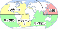 各海域の熱帯低気圧の名称図